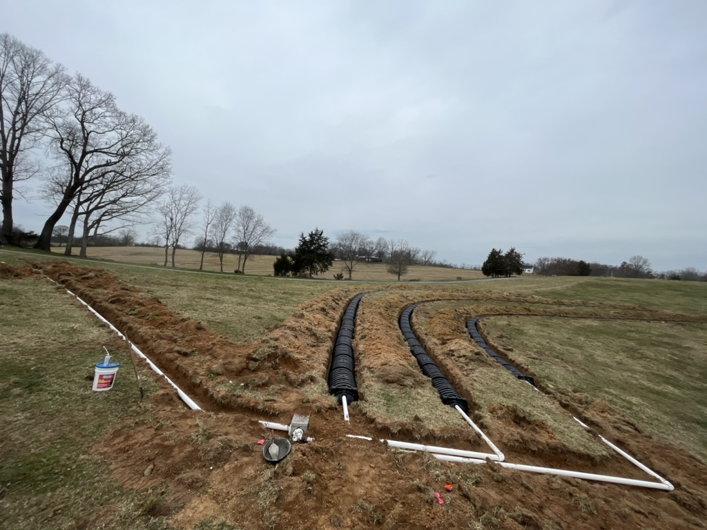 Drain field installation in Union County NC